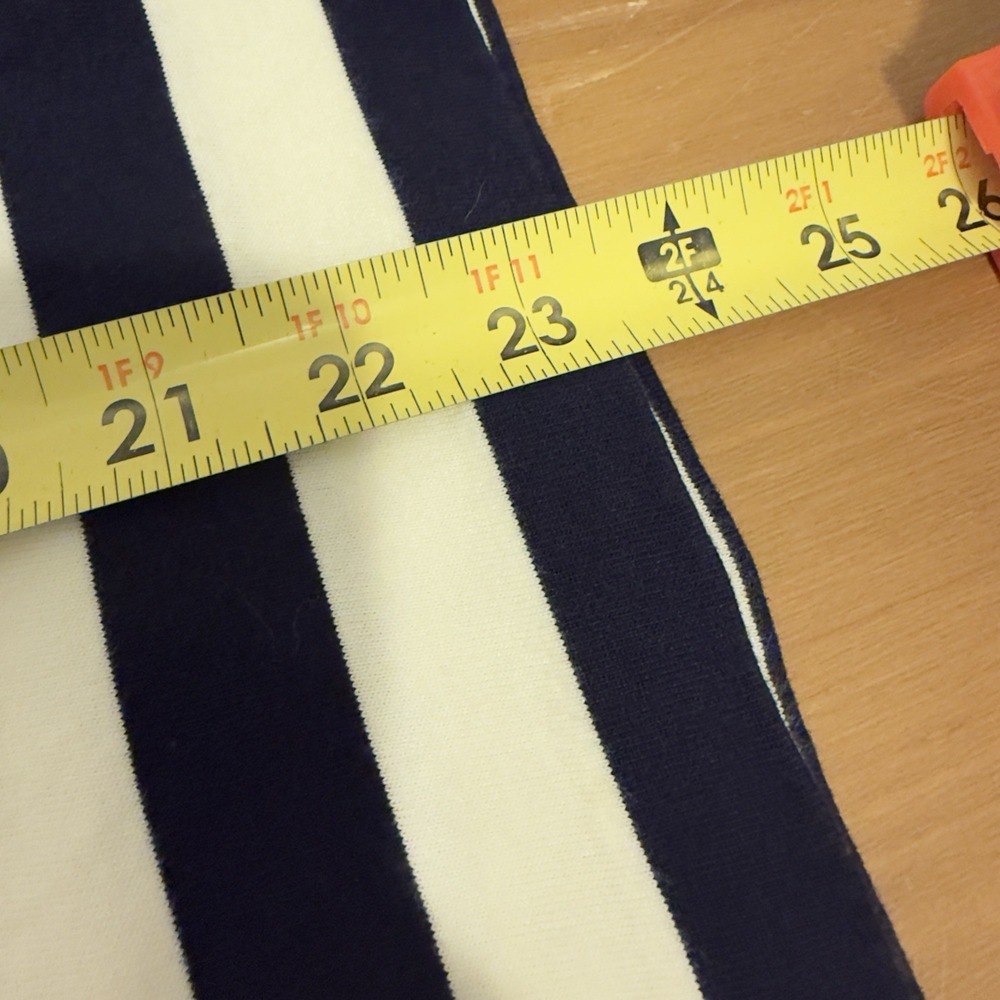 J.Crew‎ Women's Ivory Navy Stripe Tunic Shirt Teal Stripe Long Sleeves Size XS - Picture 6 of 6